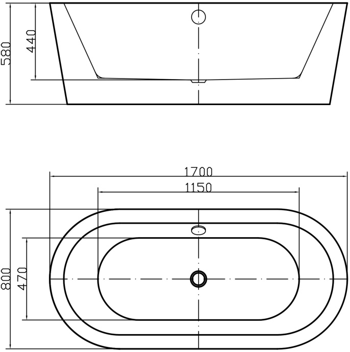 Акриловая ванна Swedbe Vita 8812 - 2