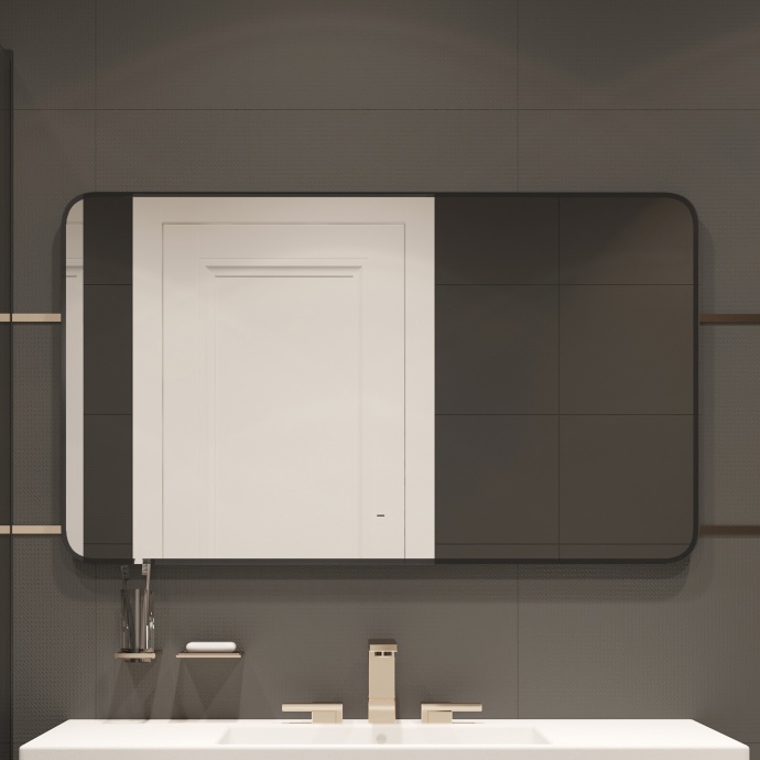 Зеркало DIWO Кострома 120 черное, с подсветкой светодиодной, прямоугольное, настенное ЗЛП1751 - 0