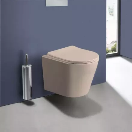 Подвесной унитаз Vincea Piatti бежевый матовый с сиденьем микролифт VT1-11SMC - 1