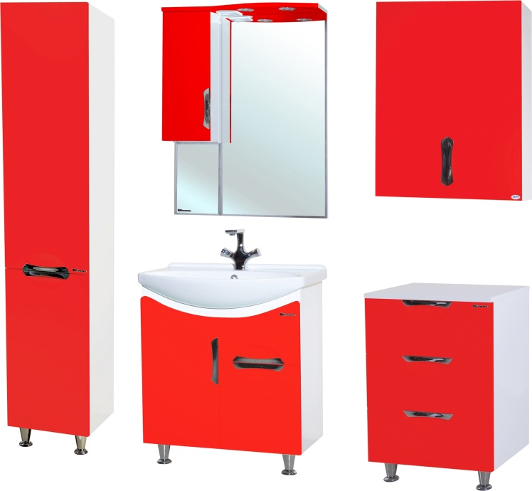 Мебель для ванной Bellezza Лагуна 65 с ящиком, красная - 1