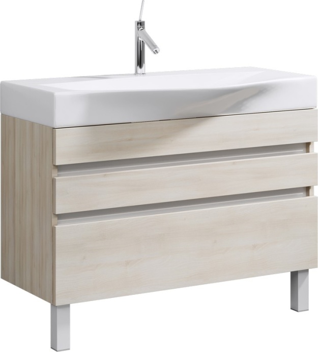 Тумба с раковиной Aqwella 5 stars Бергамо 100 напольная, акация - 0