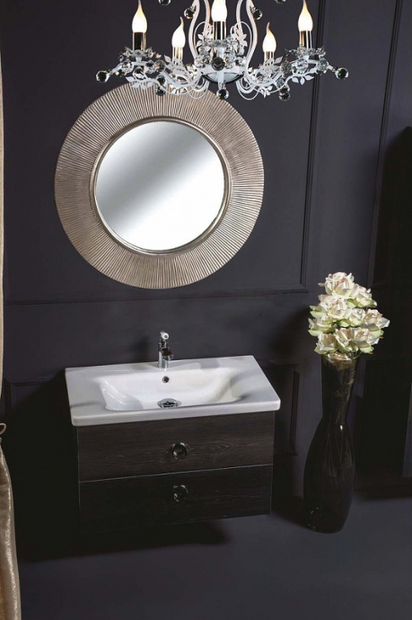 Тумба под раковину Armadi Art NeoArt 80 раковина моноблок темное дерево 830-080-BW - 5