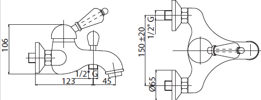 Смеситель для ванны Cezares Elite золото 24 карат  ELITE-VM-03/24-Nc - 2