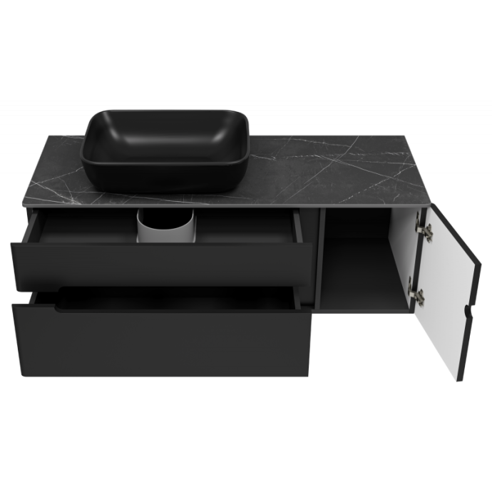 Тумба под раковину Misty Роял 120 черная матовая П-Роя-01120-021П2Я - 1