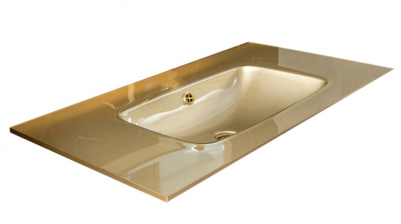Раковина - столешница Armadi Art Lucido 100 золото 852-100-Light Gold - 0