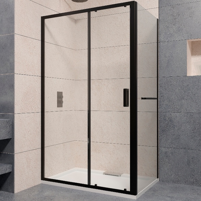 Душевой уголок RGW Passage PA-76-1B 140x80 профиль черный стекло прозрачное 350876138-14 - 0