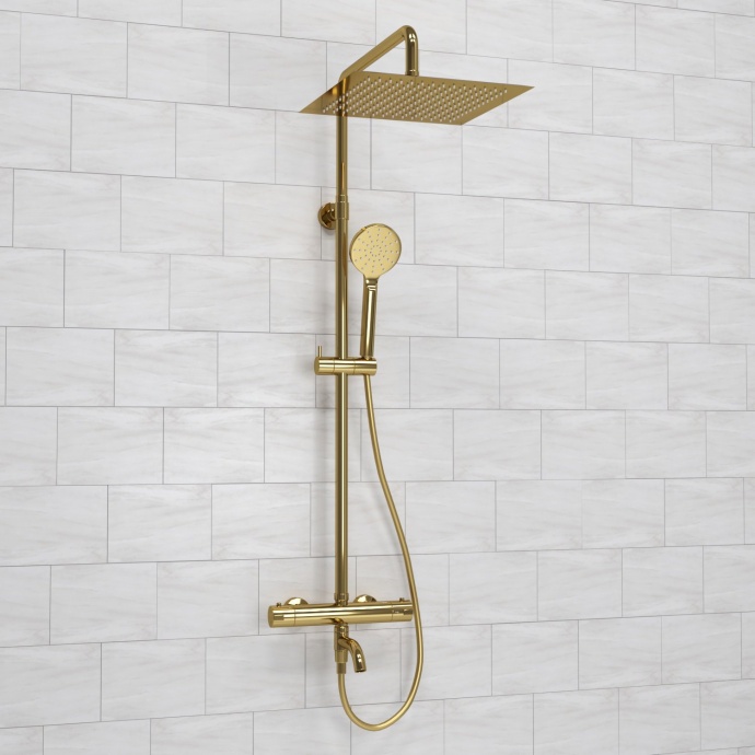 Душевая система WasserKraft 30 с термостатом золото  A188.261.207.PG Thermo - 1