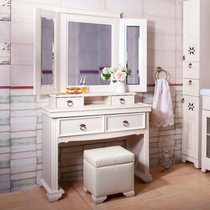 Зеркало Бриклаер Кантри 120 бежевый дуб прованс  4627125414121 - 1