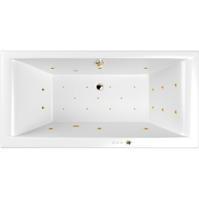 Ванна акриловая WHITECROSS Savia Duo Ultra 170x80 с гидромассажем белый - золото 0103.170080.100.ULTRA.GL - 0