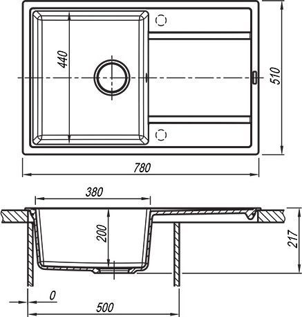Мойка кухонная Florentina Липси 780 шампань 20.270.C0780.202 - 1