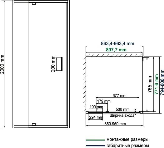 Душевой уголок Wasserkraft Berkel 48P20 90x80 см - 5