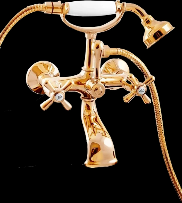 Смеситель для ванны с душем Rav Slezak Morava retro золото MK159.5/2Z - 0
