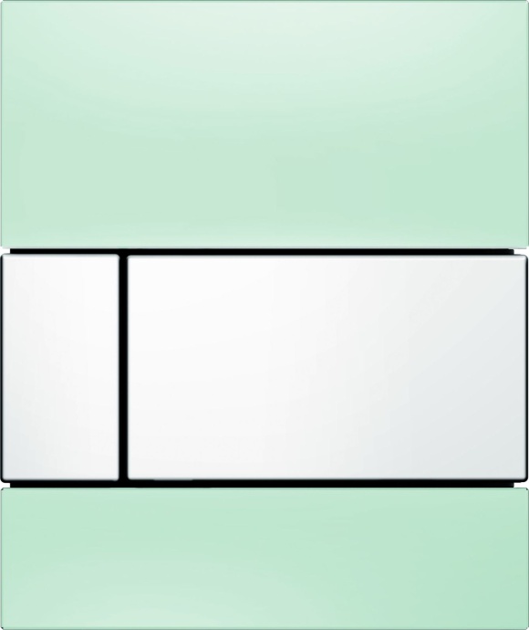 Кнопка смыва TECE Square Urinal 9242803 зеленое стекло, кнопка белая - 0