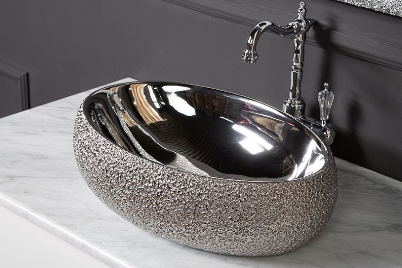 Раковина накладная Armadi Art NeoArt 48 серебро 861 - 1