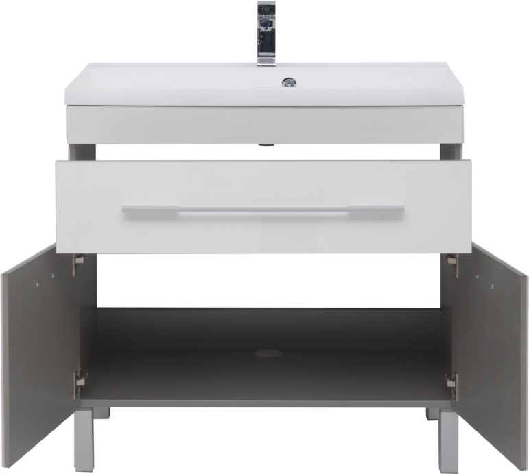 Тумба с раковиной Aquanet Верона 90 белая, 1 ящик, 2 двери - 4