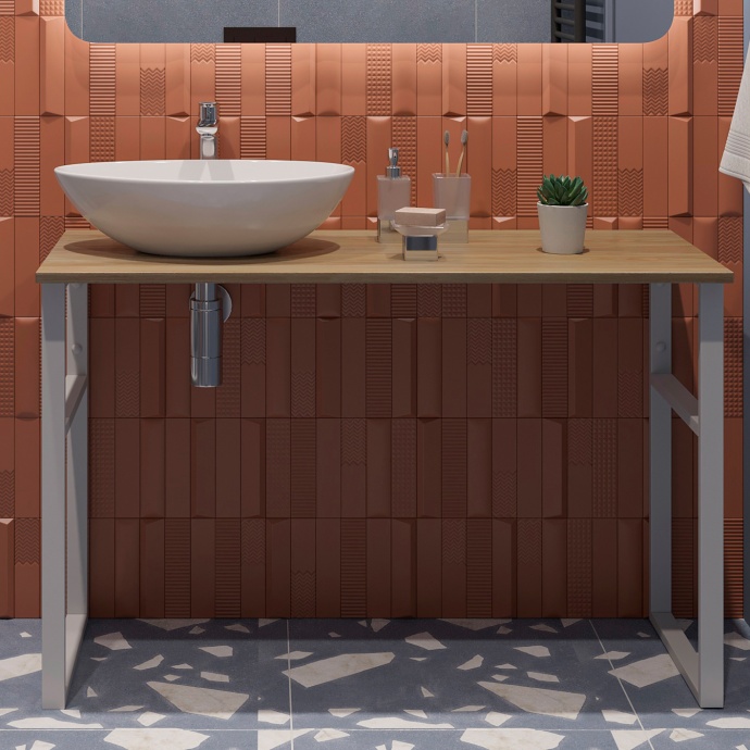 Консоль DIWO Элиста 120 светлое дерево, с раковиной Moduo 55 Leaf 555780 - 0