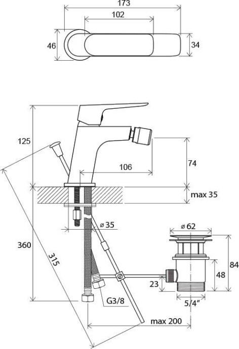 Смеситель для биде Ravak Classic хром  X070082 - 1