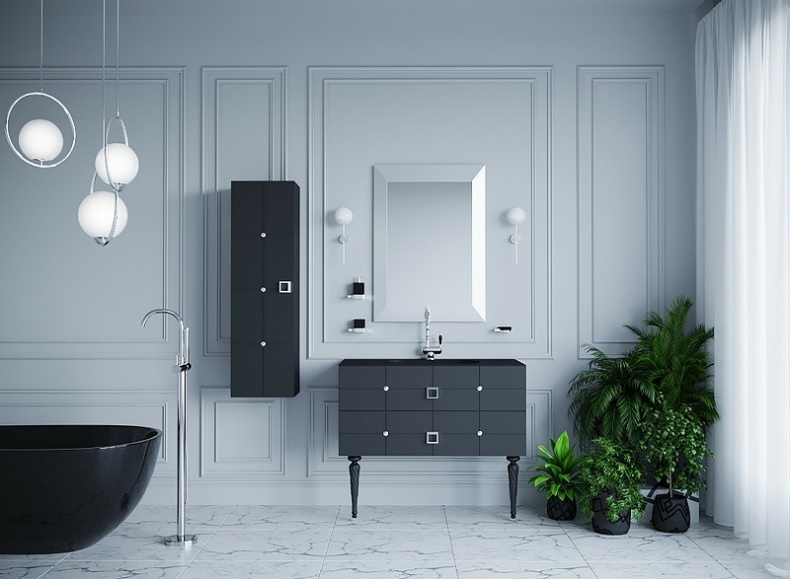 Тумба под раковину Armadi Art Vallessi Avangarde Piazza 80 черный - хром 841-080-BCR - 4