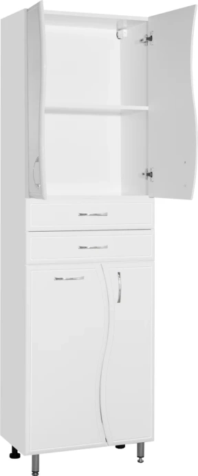 Шкаф-пенал Style Line Эко Волна 60 с бельевой корзиной белый ЛС-000010047 - 1