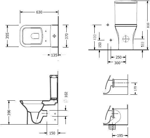 Унитаз-компакт Serel Nita с микролифтом NT12 - 1