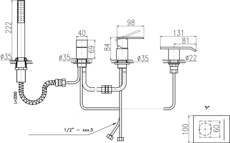 Смеситель на борт ванны Rav Slezak Loira золото LR573.5PZ - 1