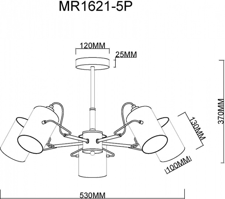 Люстра на штанге MyFar Sara MR1621-5P - 2
