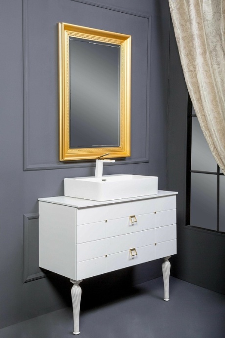 Тумба под раковину Armadi Art Vallessi Avangarde Piazza 80 белый - золото 841-080-WG - 6