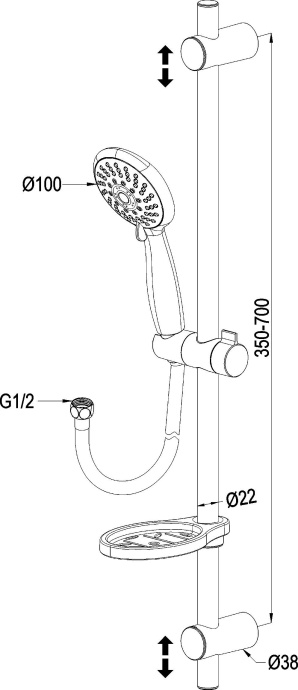 Душевой гарнитур Swedbe Harmony 5010 - 1