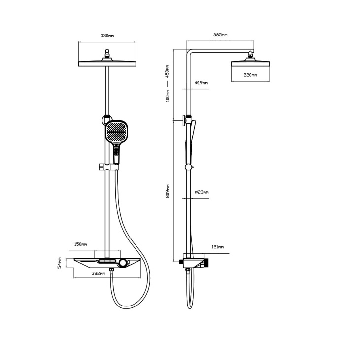 Душевая стойка Vincea хром VSFS-411CH - 1