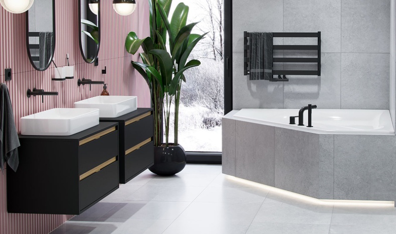 Тумба под накладную раковину Excellent Tuto 80 черный матовый - светлое дерево  MLEX.0104.800.BKBL - 3