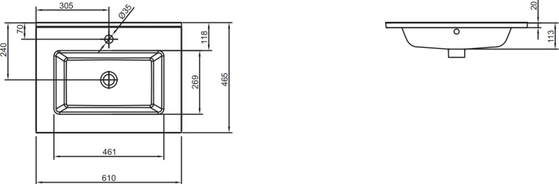 Тумба с раковиной Jacob Delafon Ola 60 белый лак - 5