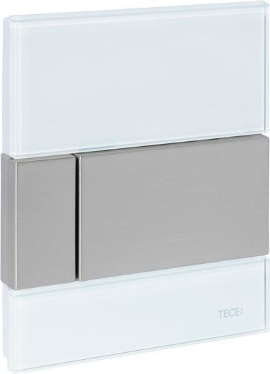 Кнопка смыва TECE Square Urinal 9242801 белое стекло, кнопка сатин - 1