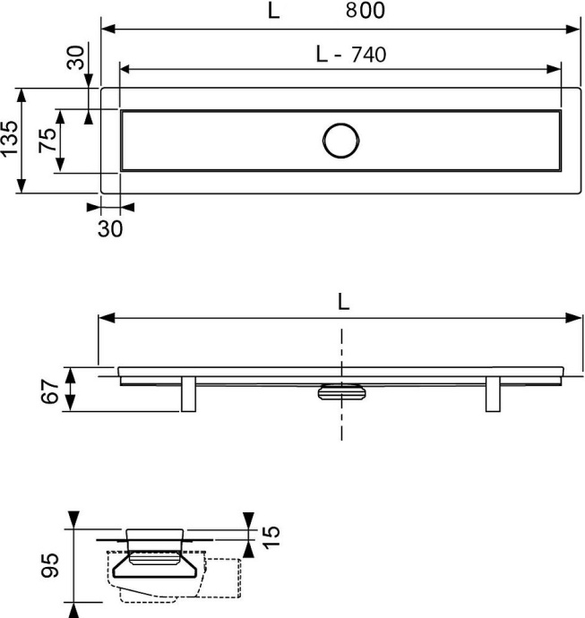 Душевой лоток TECE Linus 15103089 2 в 1 80 см - 8