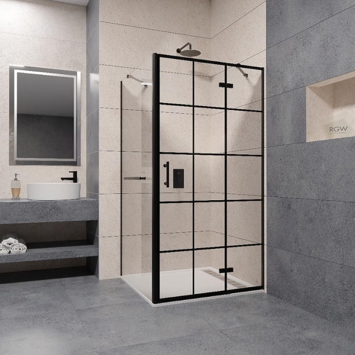 Душевой уголок RGW Passage PA-77-1B R 120x80 профиль черный стекло прозрачное 410877128-084R - 1