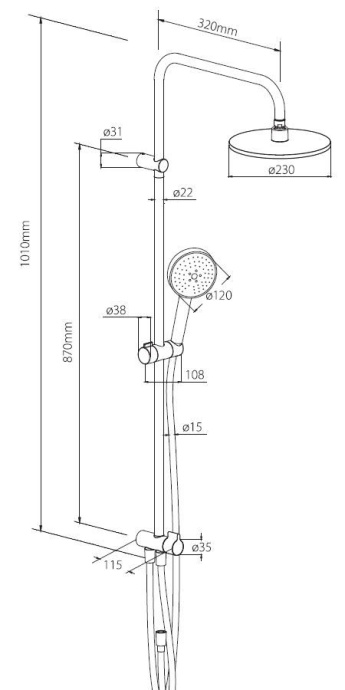Душевая стойка Damixa Origin Evo 977700300 - 7