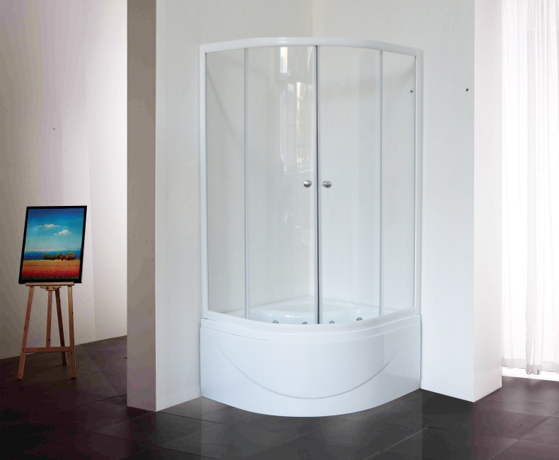 Душевой уголок Royal Bath BK 90х90 с поддоном профиль белый стекло прозрачное RB90BK-T - 3