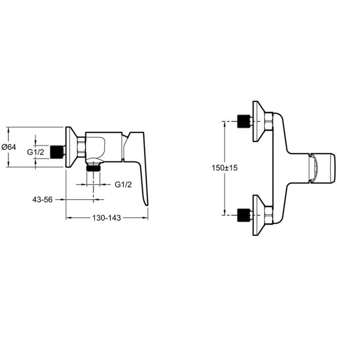 Смеситель Jacob Delafon Oscar E29843-BL для душа - 1