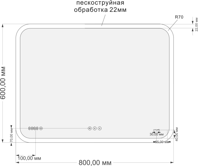 Зеркало Cersanit LED 070 pro 80, с bluetooth, микрофоном и динамиками KN-LU-LED070*80-p-Os - 4