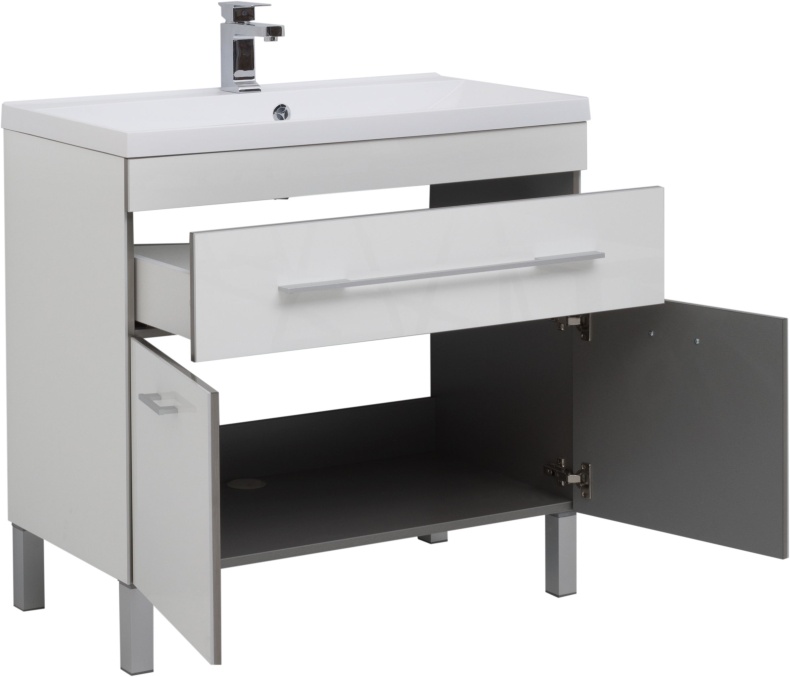 Тумба с раковиной Aquanet Верона 90 белая, 1 ящик, 2 двери - 2