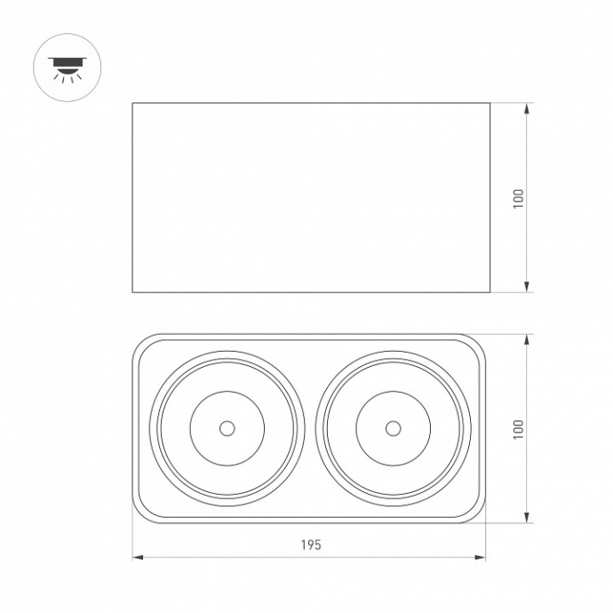 Потолочный светодиодный светильник Arlight SP-Cubus-S195x100-2x8W Day4000 036059 - 2
