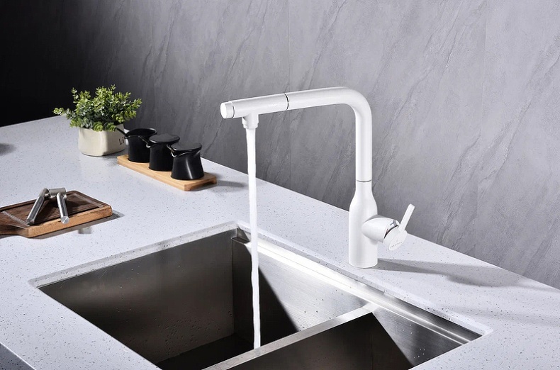 Смеситель для кухни Paulmark Viper белый матовый Vi213105-431 - 9