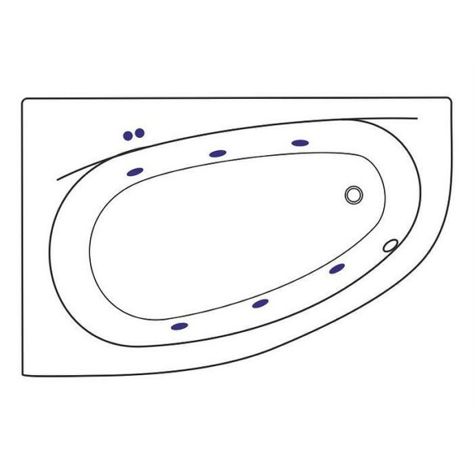Акриловая ванна Excellent Kameleon 170x110 белая золото левая с гидромассажем WAEX.KML17.SOFT.GL - 1