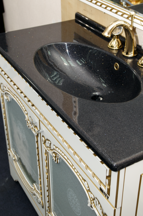 Тумба под раковину Misty Элис 80 белая с золотом Л-Эли01080-013Пр - 6