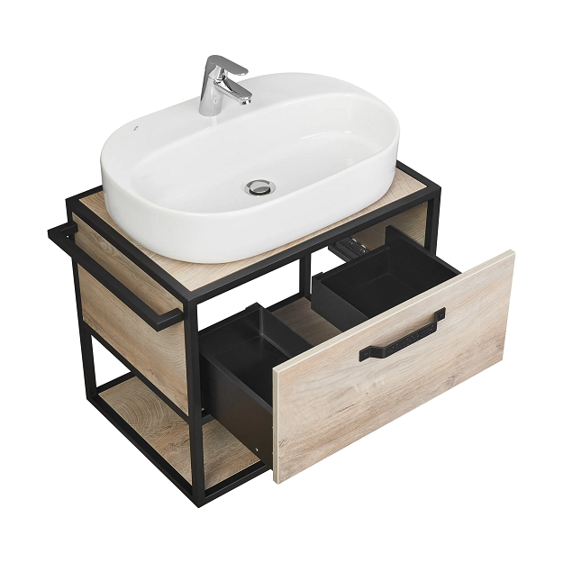 Тумба с раковиной Одри 62 Aquaton Лофт Фабрик 80 светлое дерево  1A2424K0LTDU0 - 2