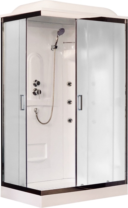 Душевая кабина Royal Bath 120х80 R профиль белый стекло матовое с гидромассажем RB8120HP2-M-R - 0
