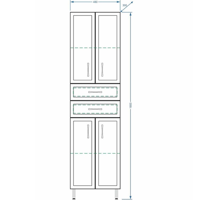 Шкаф пенал Stella Polar Концепт 48 белый SP-00000149 - 3