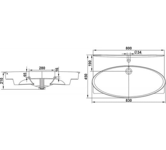 Тумба с раковиной Misty Элвис 80 белая глянцевая УТ000014035 - 2