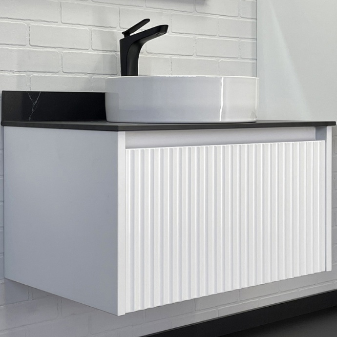 Тумба с раковиной Comforty Марсель 75 белая матовая 00-00012270 - 0