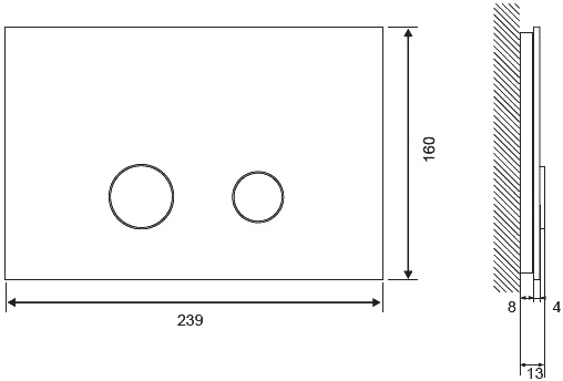 Кнопка смыва Cersanit Stero BU-STE/Blg/Gl черная P-BU-STE/Blg/Gl - 1