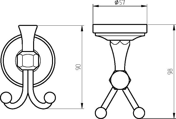 Крючок Migliore Fortuna 27709 хром - 1